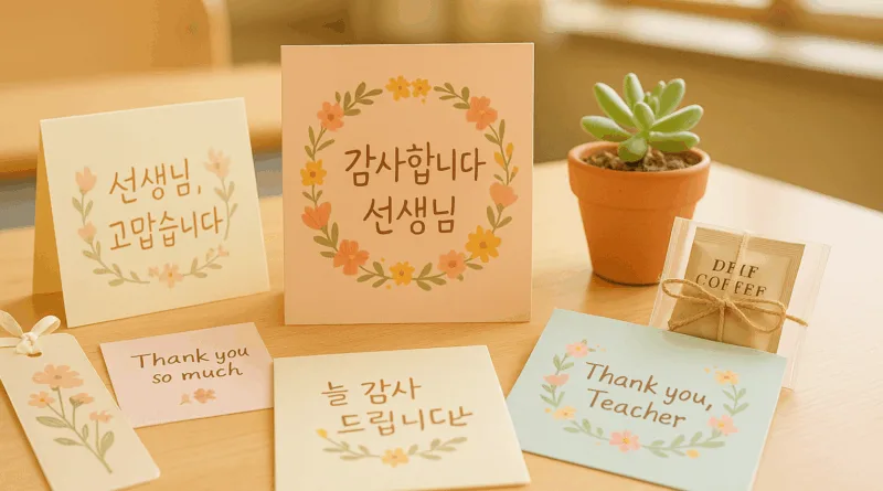 스승의날 카드와 감사 메시지를 담은 따뜻한 이미지