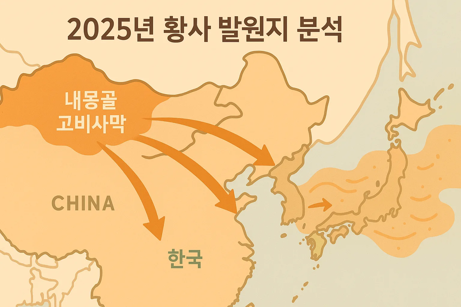 2025년 황사 발원지 분석 인포그래픽